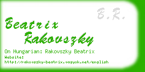 beatrix rakovszky business card